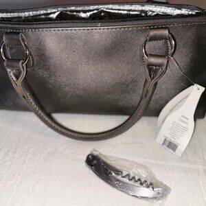 Insulated Wine Purse with Corkscrew Grey NWT